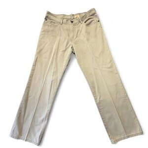 Timberland Mens Tan Flat-Front Slash Pockets Straight Leg Chino Pants 34X30 O10